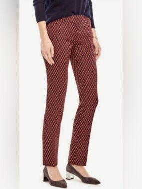 Ann Taylor Petite Devin Fit Patterned Cropped Pants Size 00 Petite Like New
